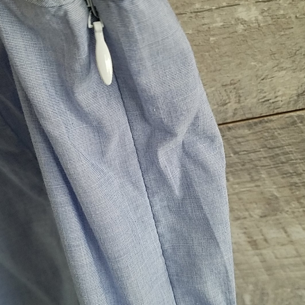 Blue Linen A Line Midi Express Dress - Picture 4 of 6